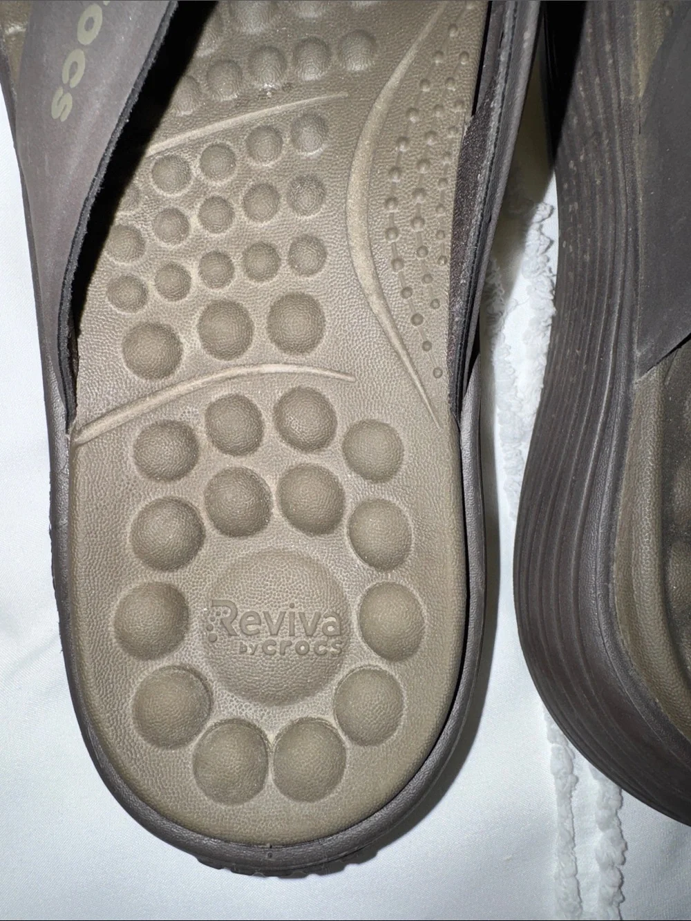 CROCS Brown Reviva Foam Flip Sandals